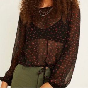 Urban outfitters sheer floral blouse